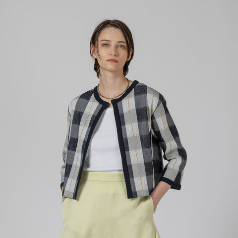 PLATINE Rough check クルーネック ジャケット