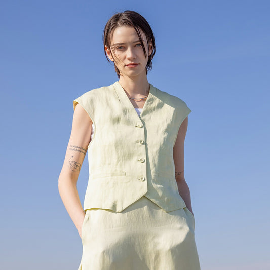 【手洗い可】PLATINE Bright twill ジレ