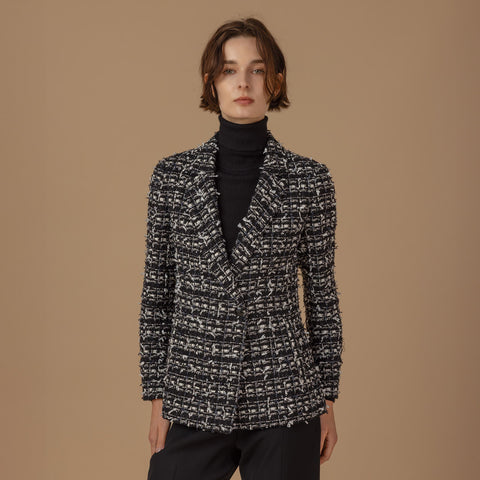 Update Clothing モノトーン ファンシーツイード ダブルブレストジャケット