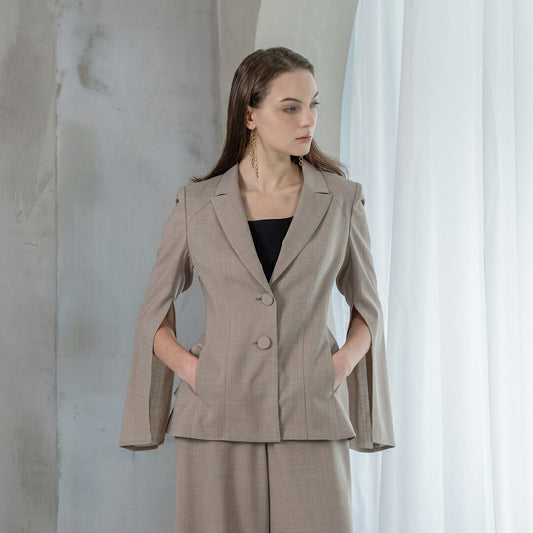 New Standard & New Basic ウール混 スリット スリーブ ジャケット