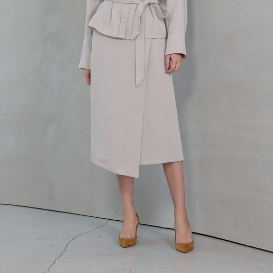 【手洗い可】PLATINE French twill ラップ風 スカート