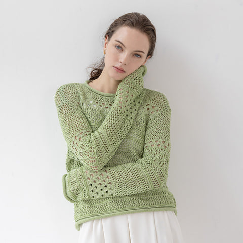 PLATINE クロシェ ニット プルオーバー