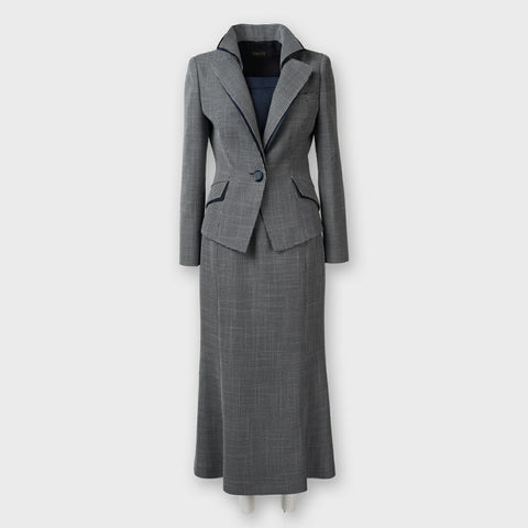 配色衿ジャケット マーメードライン スーツ