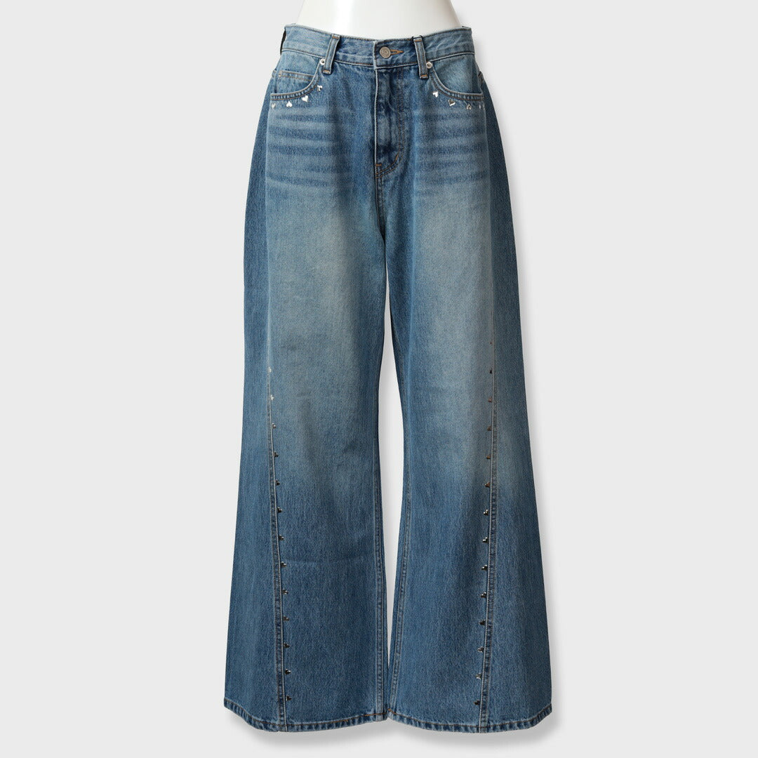 手洗い可】ハート スタッズ ワイド パンツ – 銀座マギー公式通販サイト