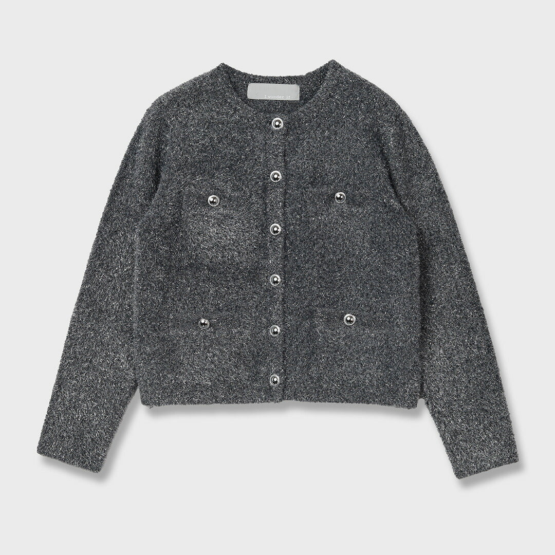 シャギー ラメ ニット カラー カーディガン – 銀座マギー公式