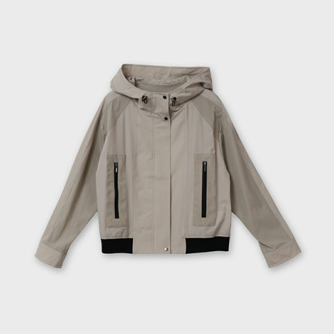 【手洗い可】配色フード付きジャケット