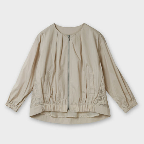 【手洗い可】後レース ジップブルゾン