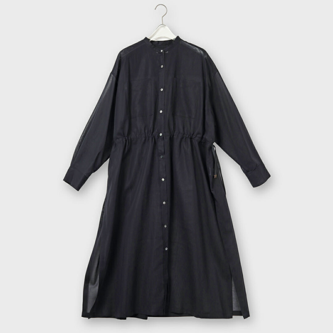 PLATINE Sheer cotton スタンドカラーワンピース