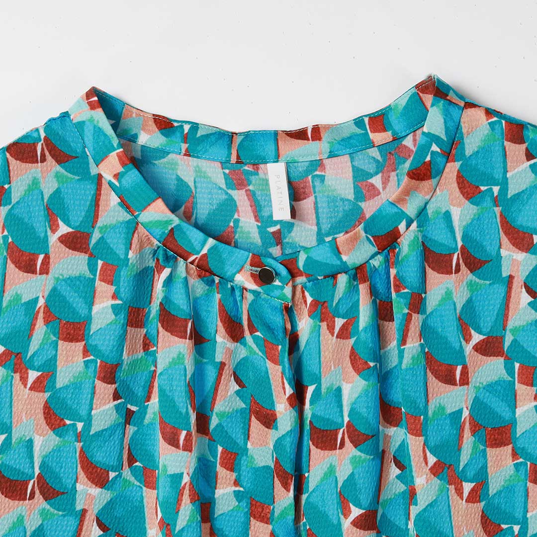 手洗い可】PLATINE ジオメトリックプリント ティアード