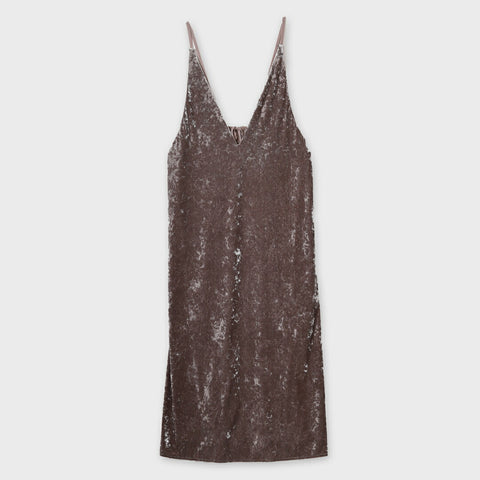 【手洗い可】PLATINE クラッシュベロア キャミワンピース