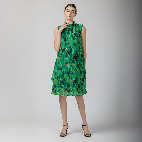 Original Leaf Pattern Print ノースリーブ ワンピース