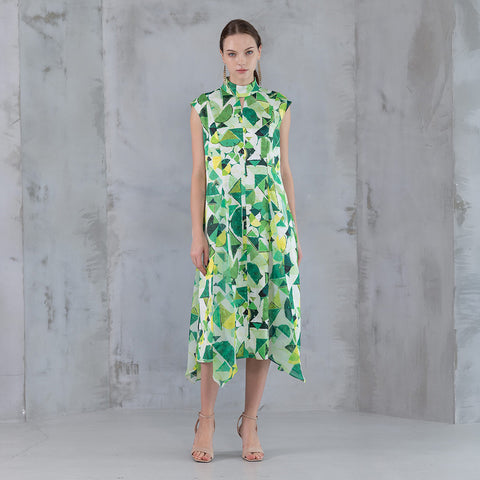 Comfortable Clothes パウル・クレー風 プリント ワンピース