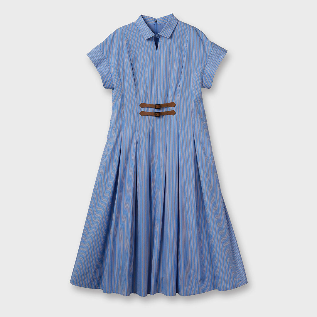 Comfortable Clothes クラシック フィット＆フレア シャツ ワンピース