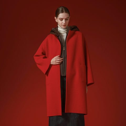 PLATINE WOボイル ノーカラー コート