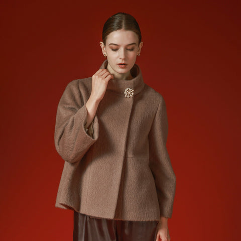 PLATINE モヘア シャギー スタンド コート