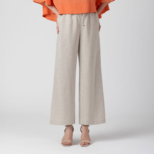 【手洗い可】PLATINE Linen like OX ワイドパンツ