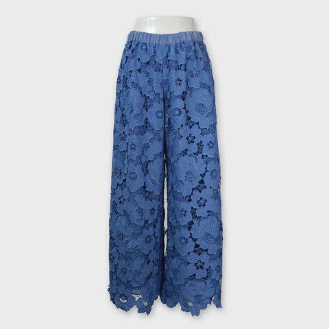 Comfortable Clothes 総レース ワイドパンツ