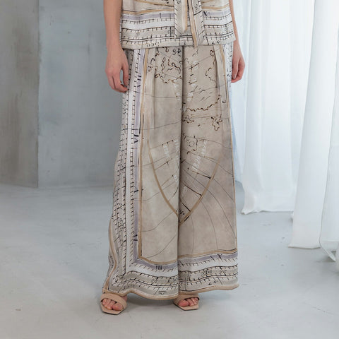 Comfortable Clothes パネル柄ワイドパンツ