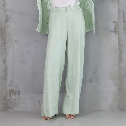 Natural Elegance リネン混 ワイドパンツ