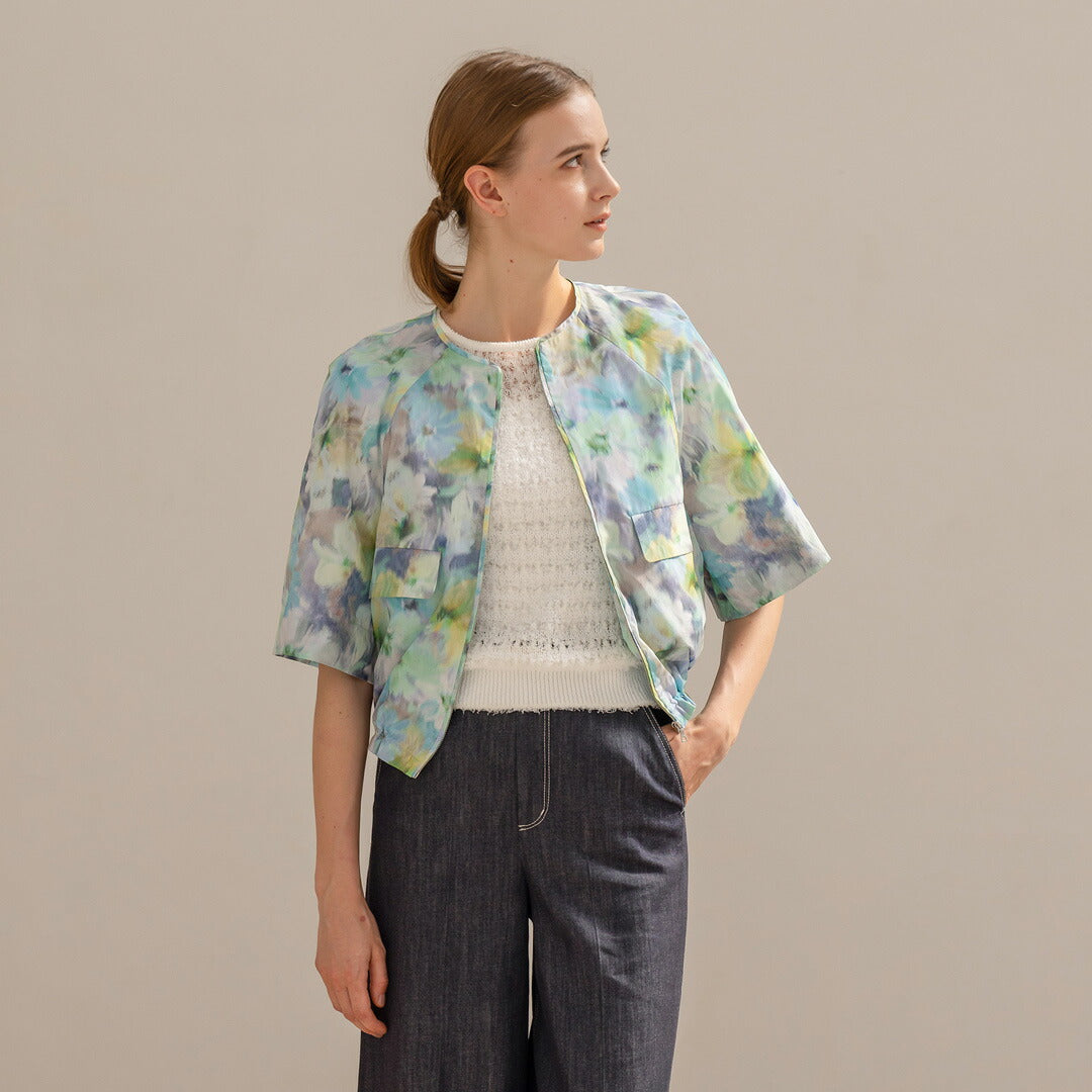 PLATINE DENIM-FROWER PRINT