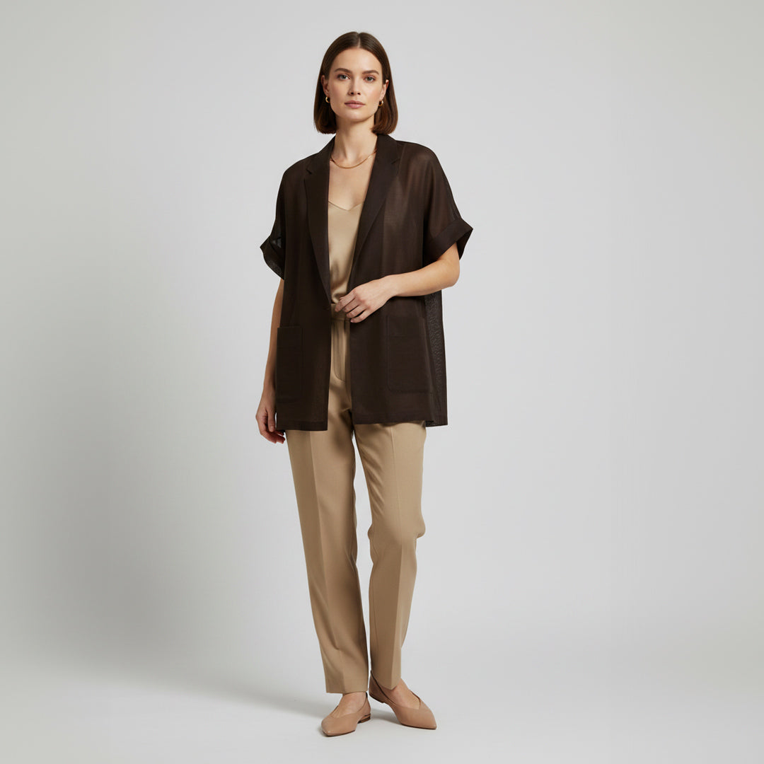 手洗い可】PLATINE Sheer cotton フレンチスリーブ ジャケット – 銀座