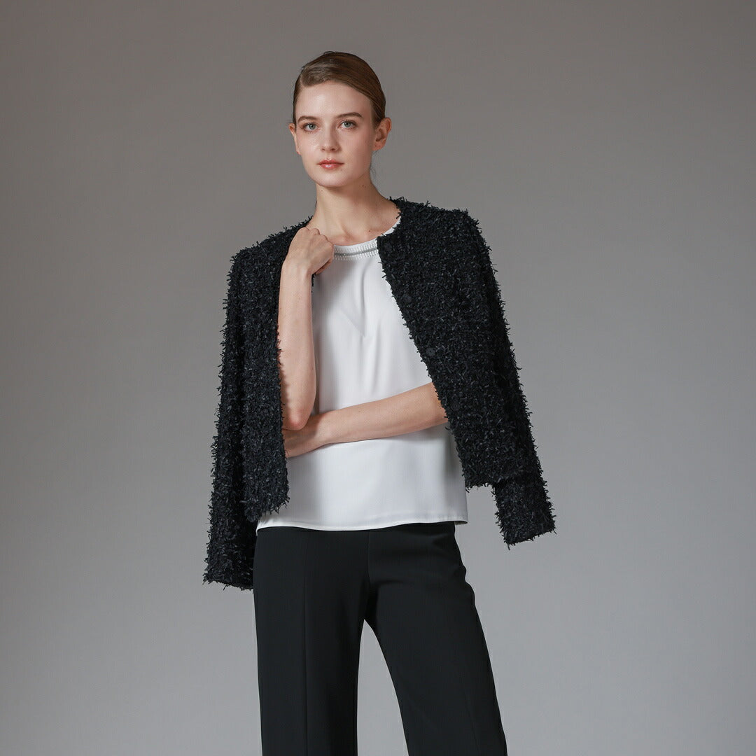 Classic Elegance ファンシーツイード ノーカラージャケット