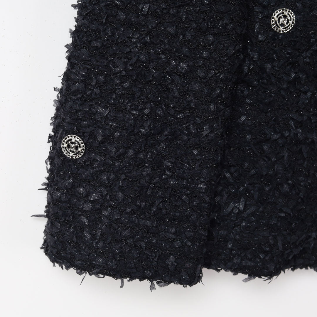 エルメス カシミヤ テーラードジャケット ツイード 馬車柄 キルティング　S エルメス カシミヤ テーラードジャケット ツイード 馬車柄