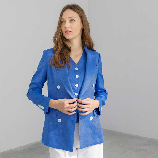 Linen Viscose Rayon From Omi ダブルブレストジャケット