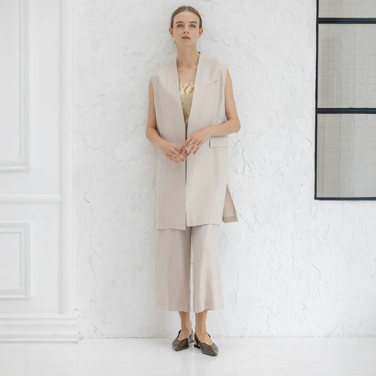 Natural Elegance ノーカラー ロングジレ