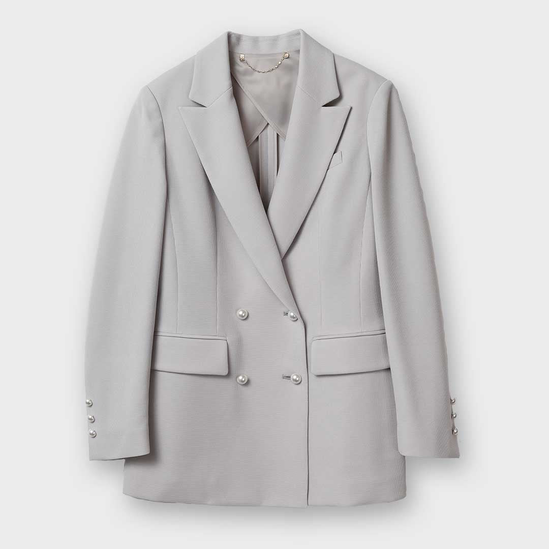 ぐりママ　　theory luxe グレー ダブルブレストジャケット ダブルブレストstジャケット / GRACE CONTINENTAL | GRACE