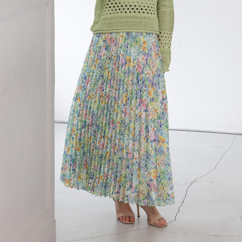 【手洗い可】PLATINE Flower garden プリーツ スカート