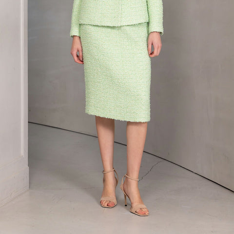 Classic Elegance  スリムラペル サマー ファンシーツイード タイト スカート