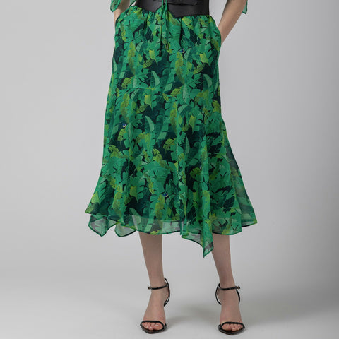 Original Leaf Pattern Print スカート