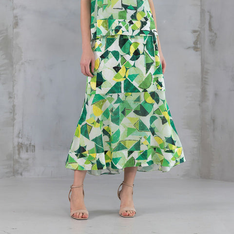 Comfortable Clothes パウル・クレー風 プリント スカート