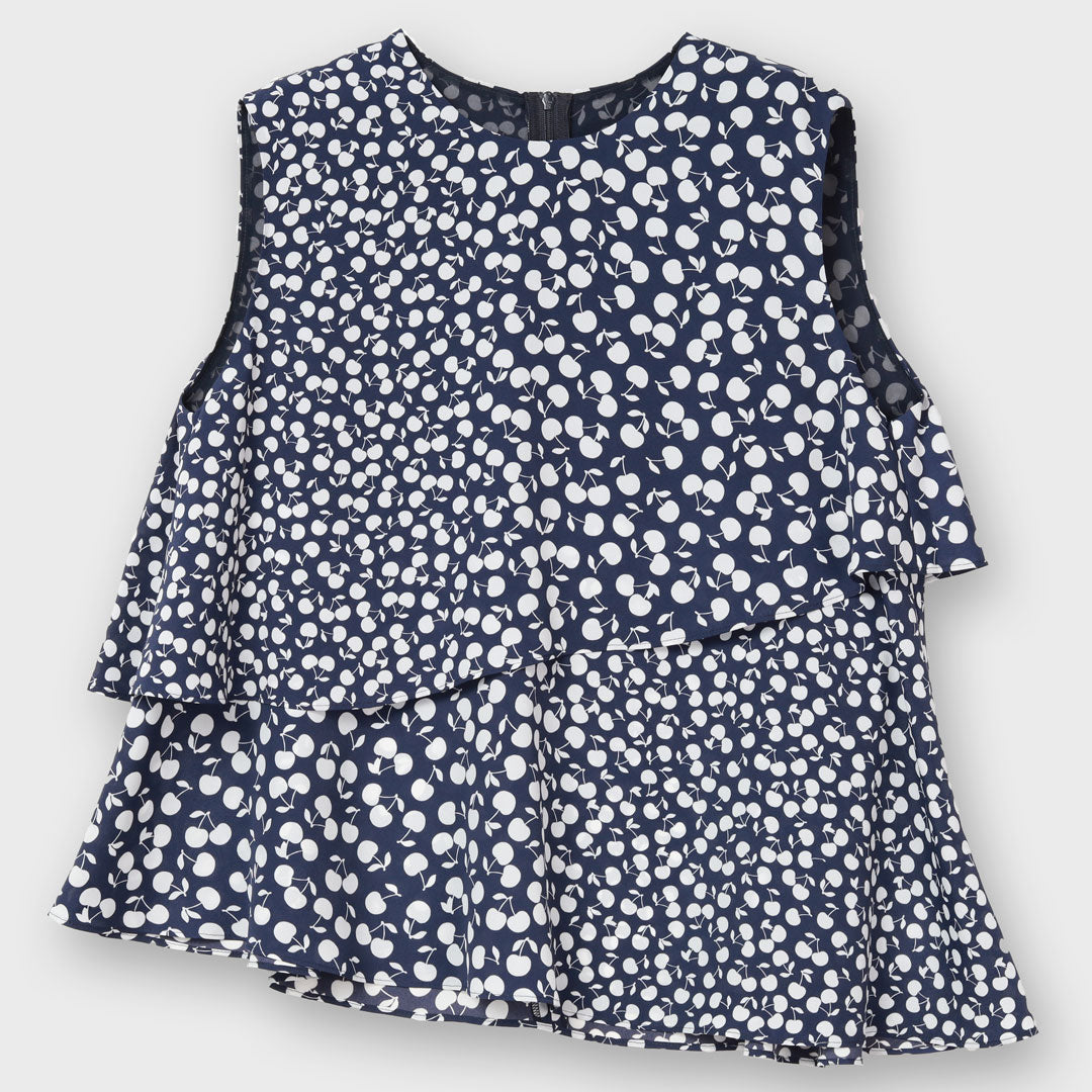 【値下げ】nagonstans ノースリーブブラウス　470CA330-5810 ブルー サイズ：38 (EC) FREAK'S STORE/インド ノースリーブ ピンタック ギャザー