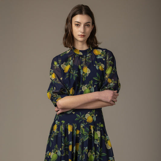 LEMON&LIME&Olive Printブラウス
