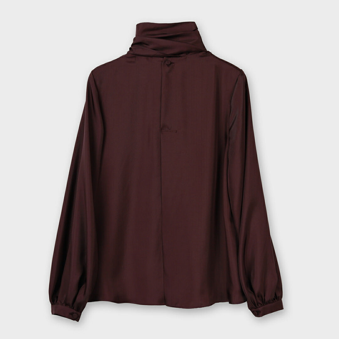 手洗い可】Fresh Color Options サテンタッチ ボウタイ ブラウス