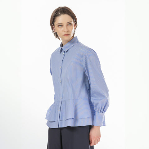 【手洗い可】New Standard＆New Basic ペプラムブラウス