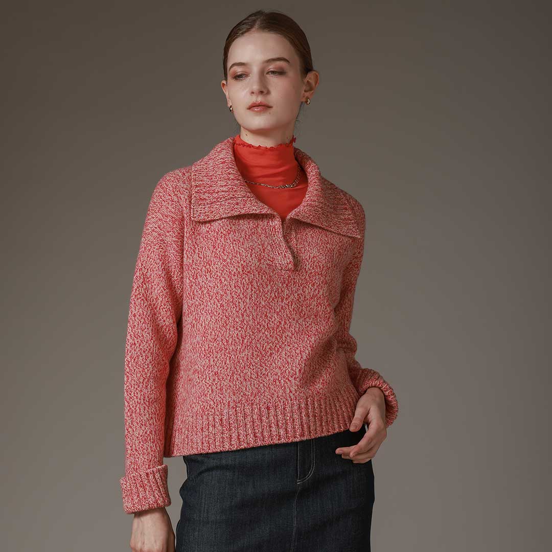 銀座マギー　スーパービューティー　ベージュ　ノーカラージャケット　ブローチ付き PLATINE MIXカラー スキッパー プルオーバー – 銀座マギー公式