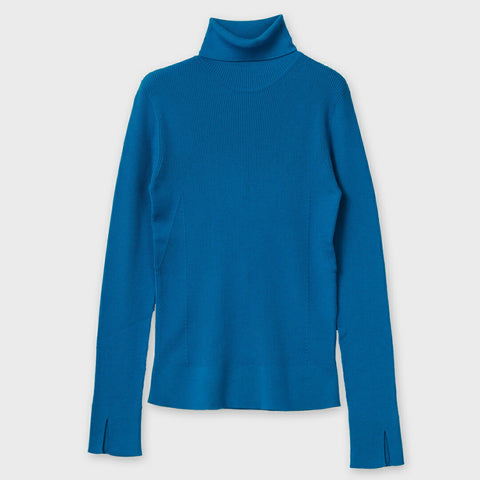 【手洗い可】PLATINE ウーズテッド リブ タートル プルオーバー