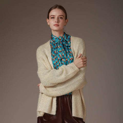 PLATINE スパンコール ニットカーディガン