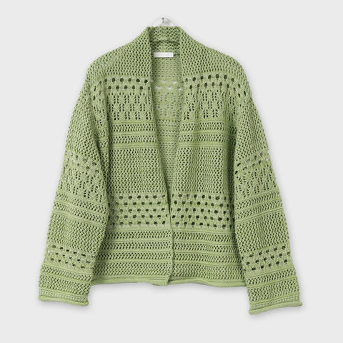 PLATINE クロシェ ニット カーディガン