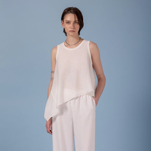 【手洗い可】PLATINE Paper like cotton ドッキング プルオーバー