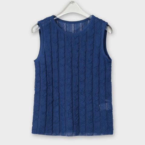 【手洗い可】PLATINE Sheer crepe クルーネック プルオーバー