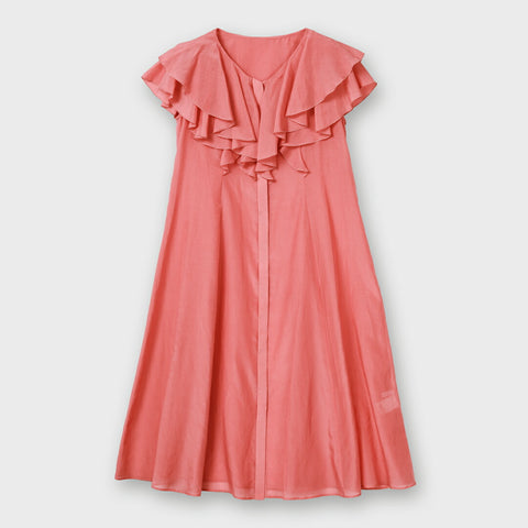 【手洗い可】シルク コットン フレア ワンピース