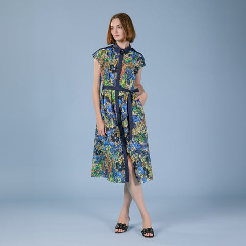 【手洗い可】ボタニカルプリント ワンピース