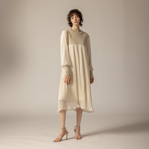 シアースリーブ プリーツ ワンピース