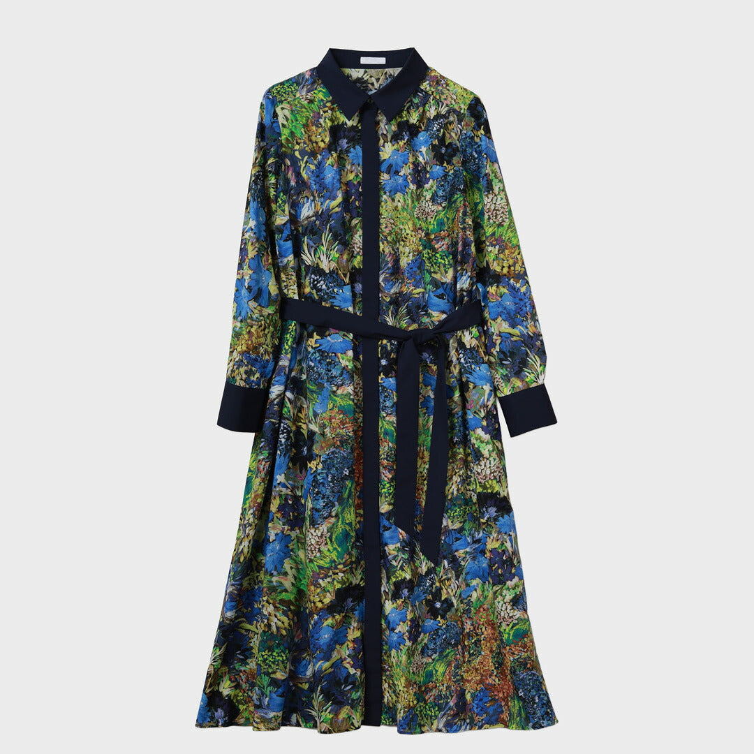 美品 グレースクラス JAZZ プリント 総柄 金ボタン シャツロングワンピース 手洗い可】ボタニカルプリント シャツワンピース – 銀座マギー公式通販