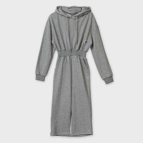 【手洗い可】ウエストゴム スウェット マキシワンピース