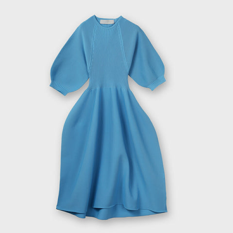 【手洗い可】ランダム リブ フレアワンピース